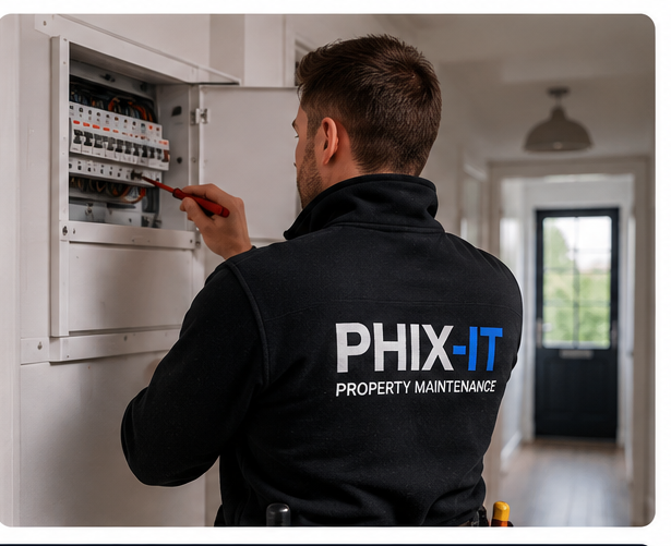PHIX-IT engineer carrying out an electrical repair